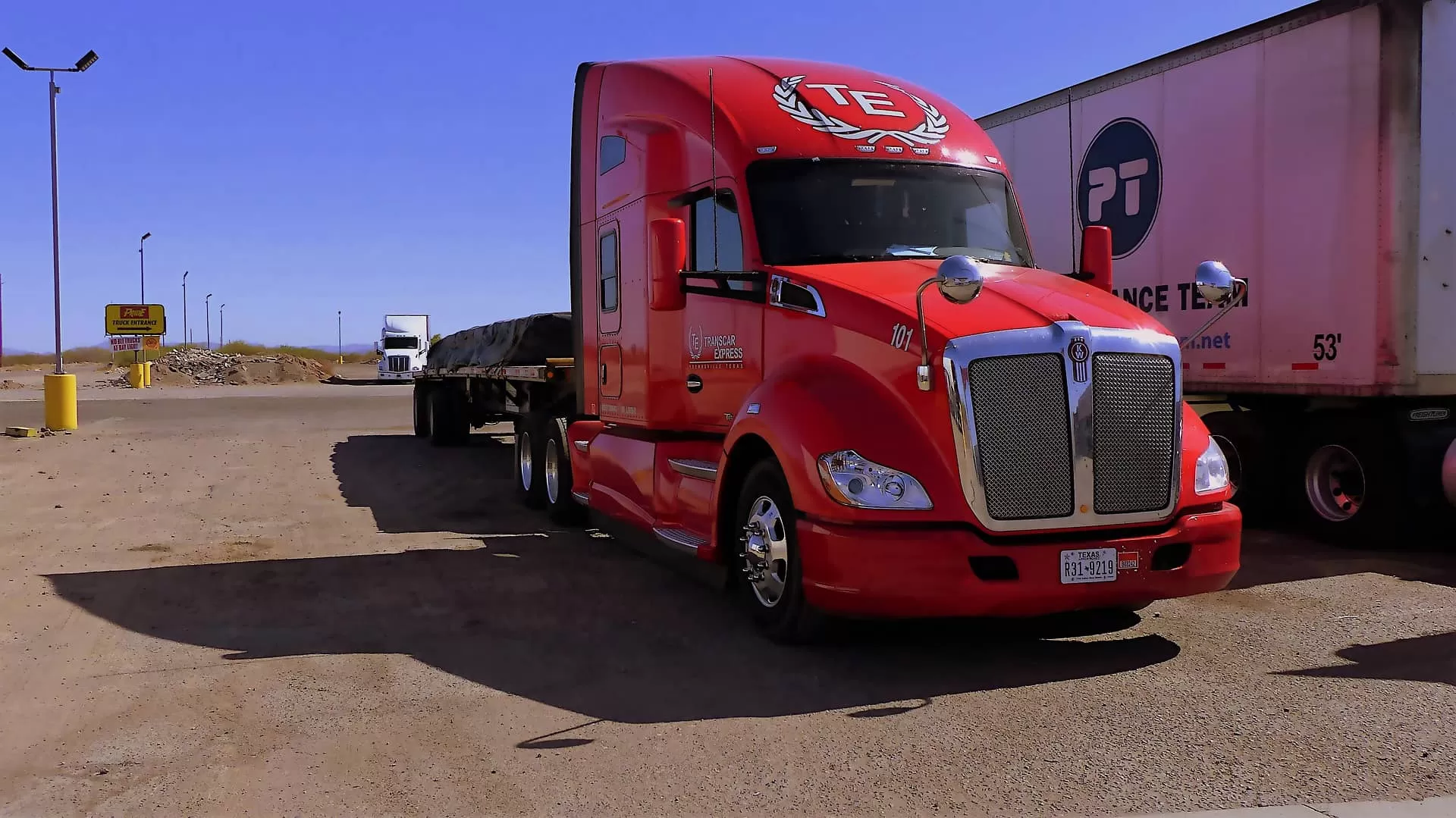 Red Kenworth truck