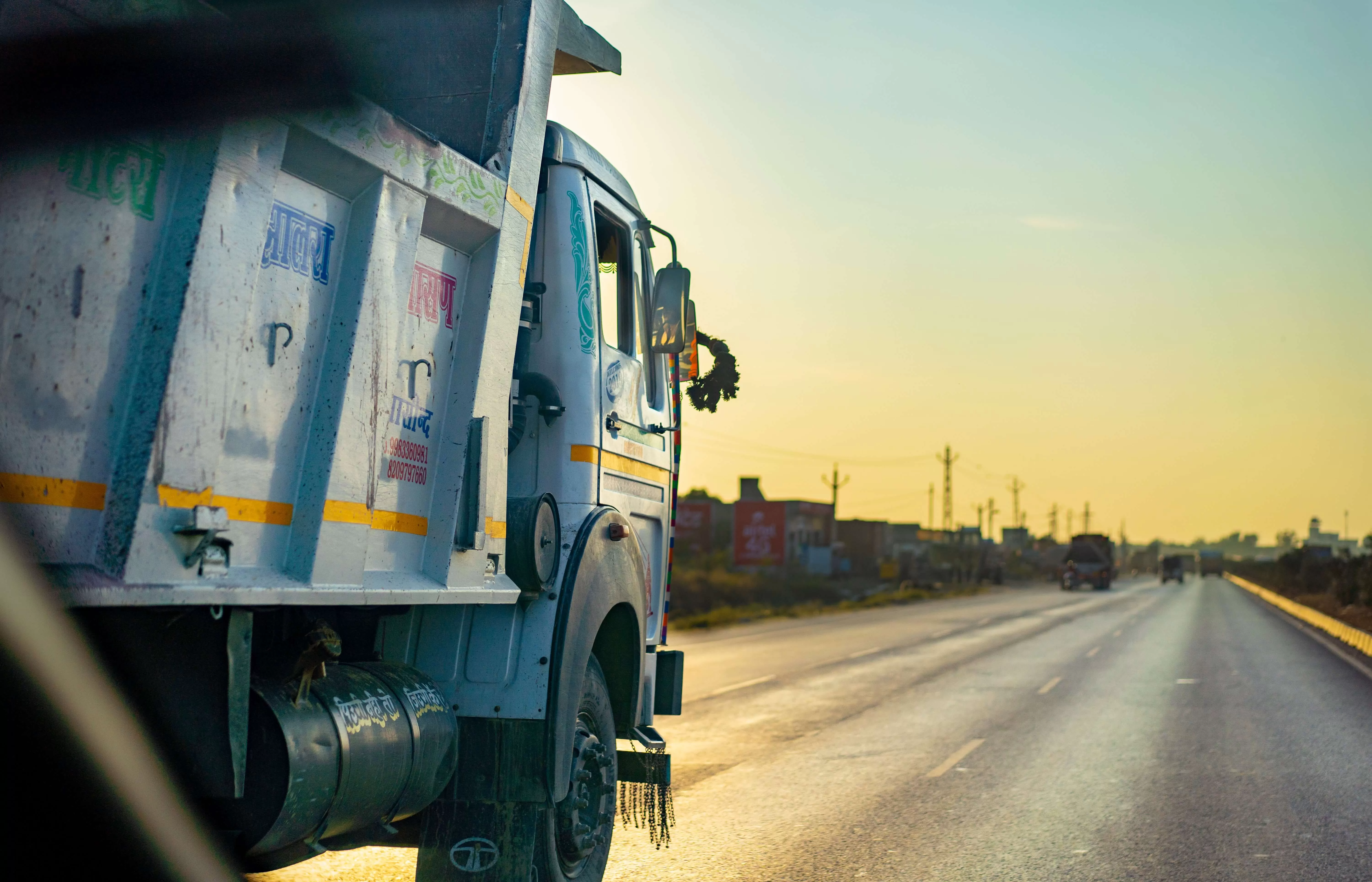 Truck on the road