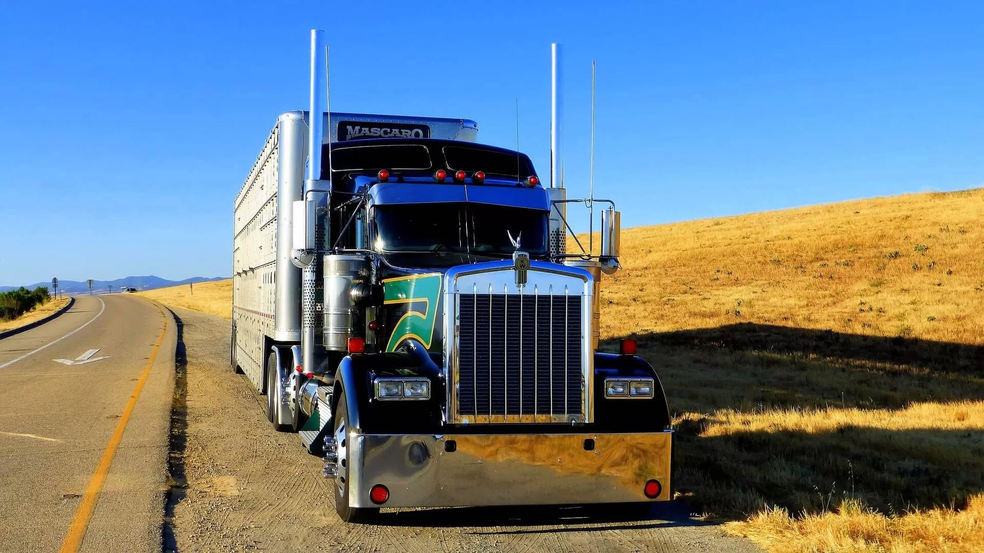 Kenworth truck near road