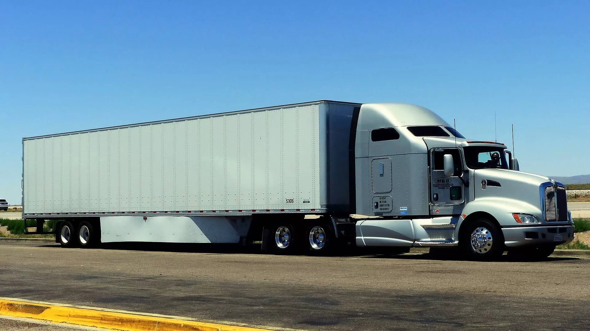 Silver reefer truck