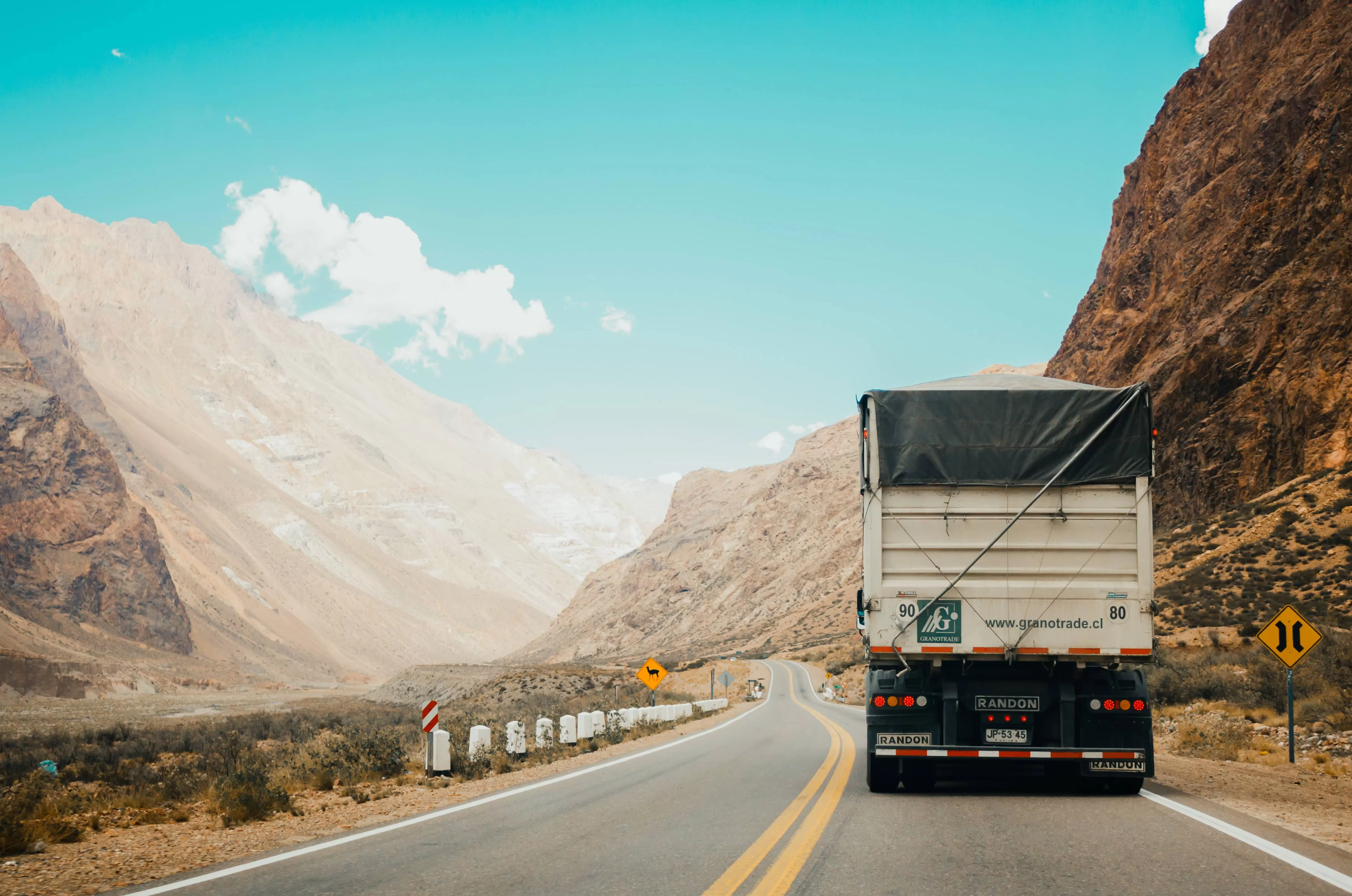 Truck on the mountains road