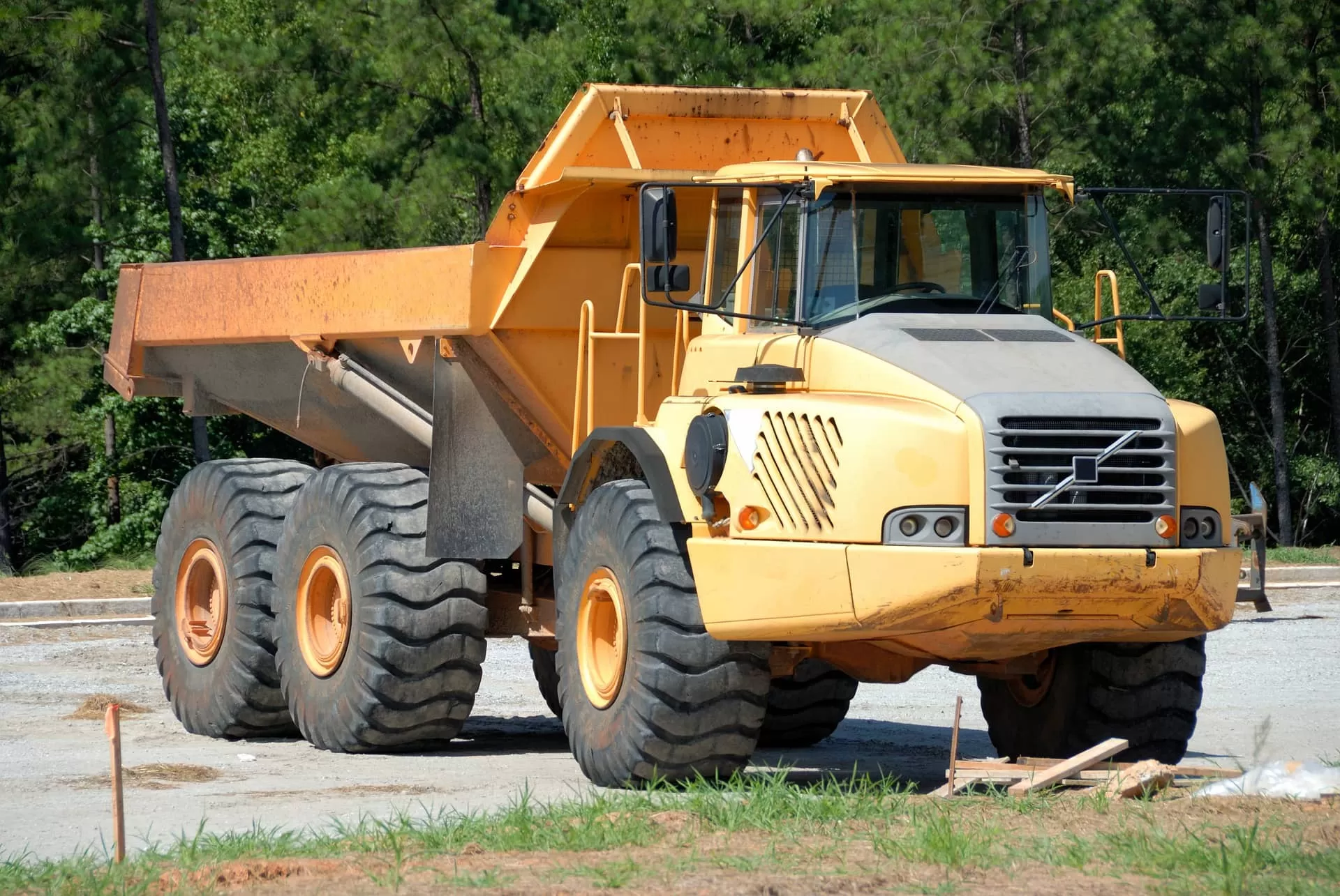 Yellow Volvo truck