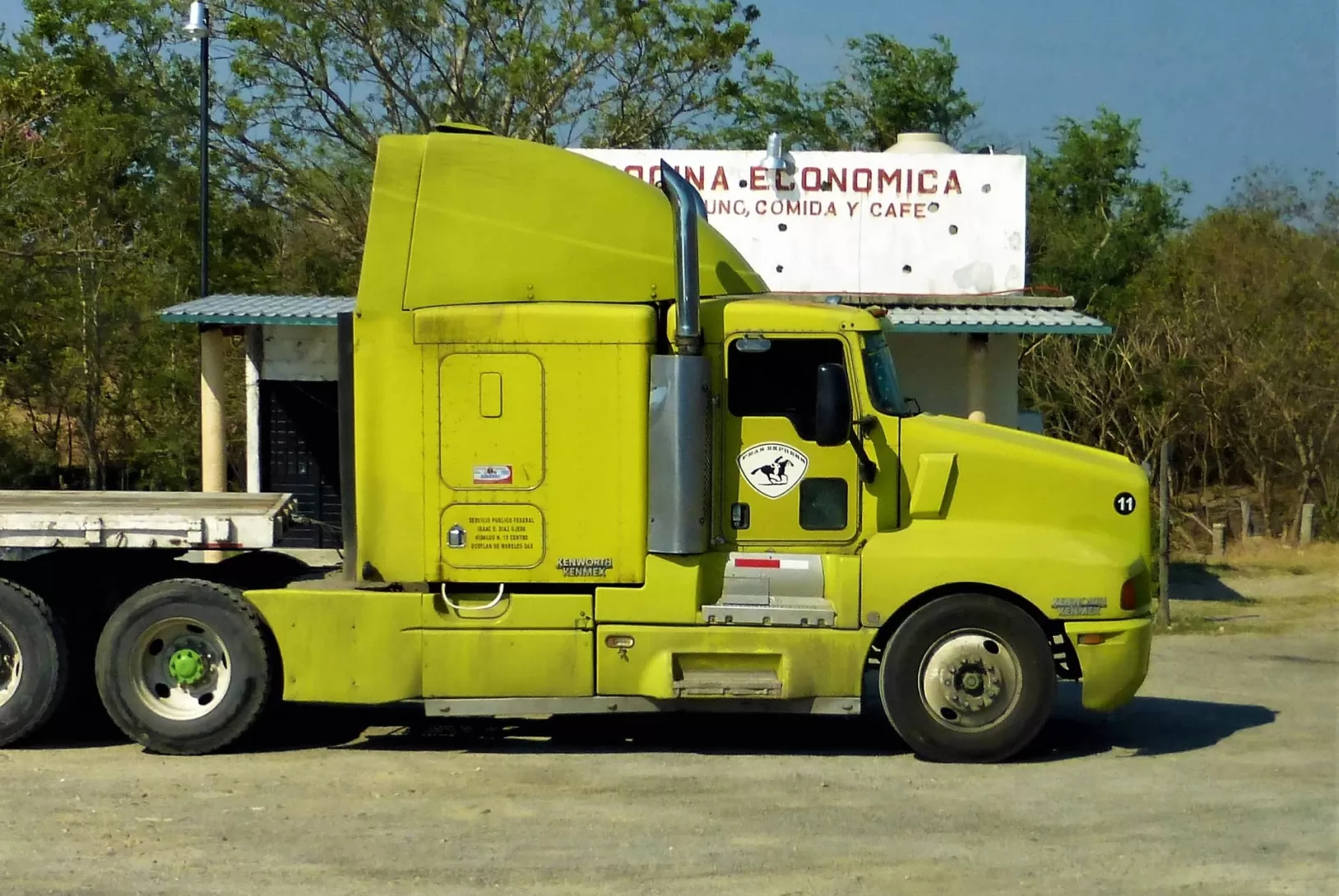 Yellow green truck