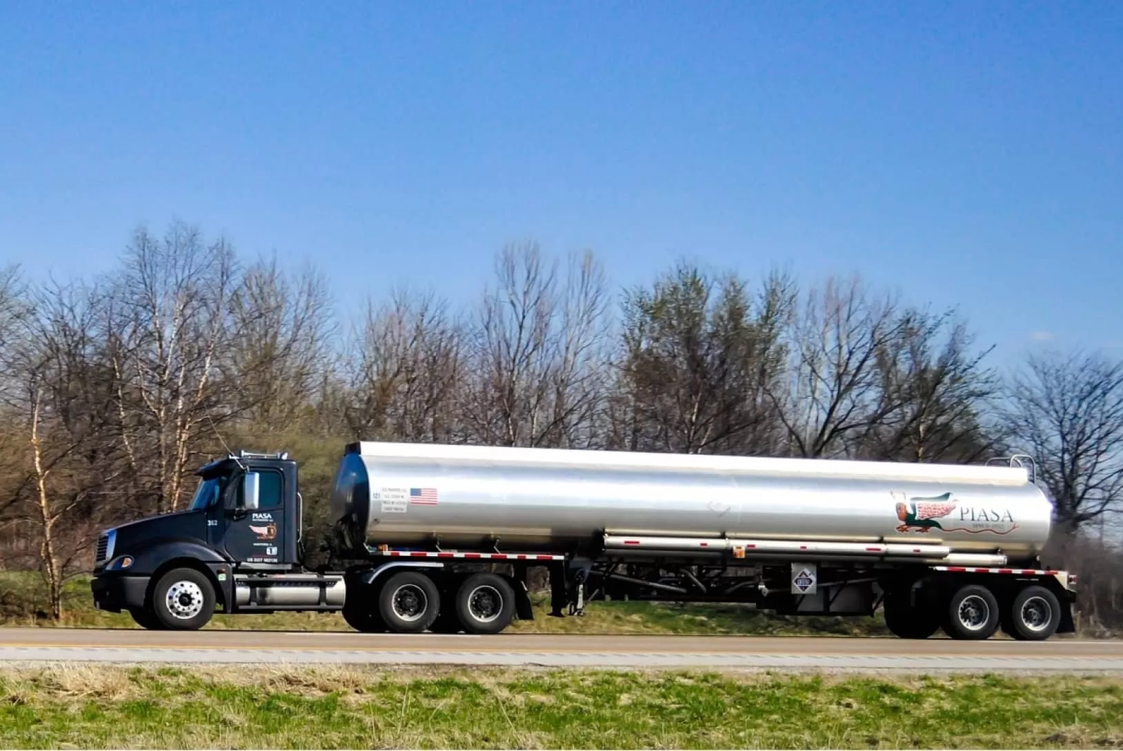 Black Tanker on the road