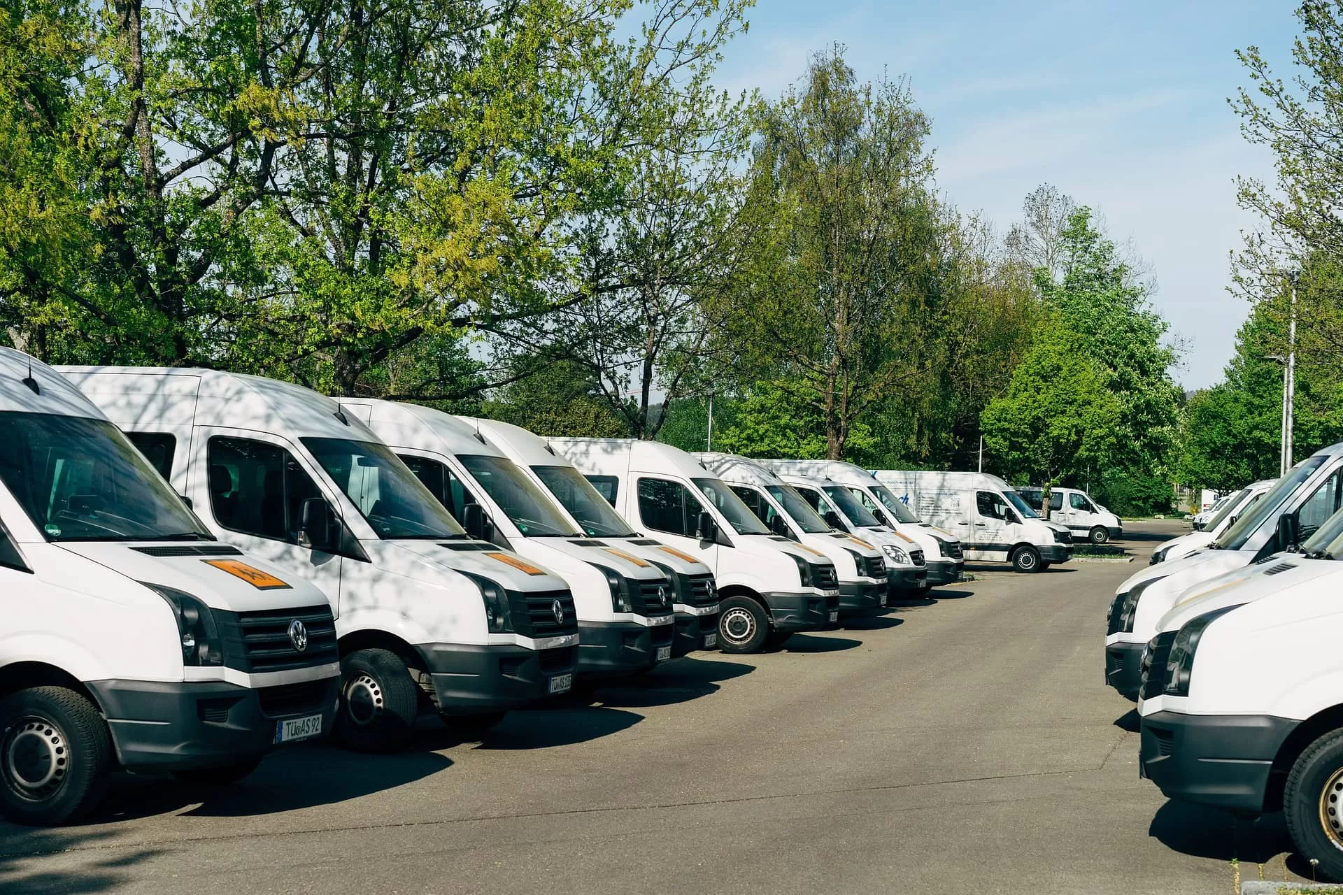 Photo of parking with a lot of buses VW Crafter