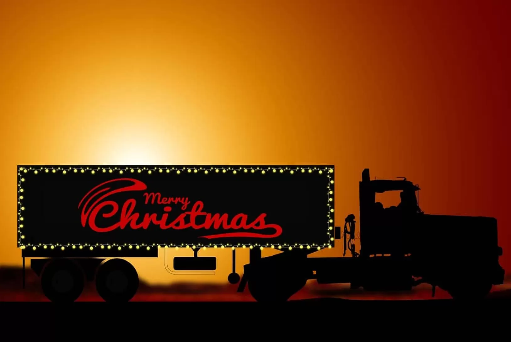 Truck with trailer Merry Christmas