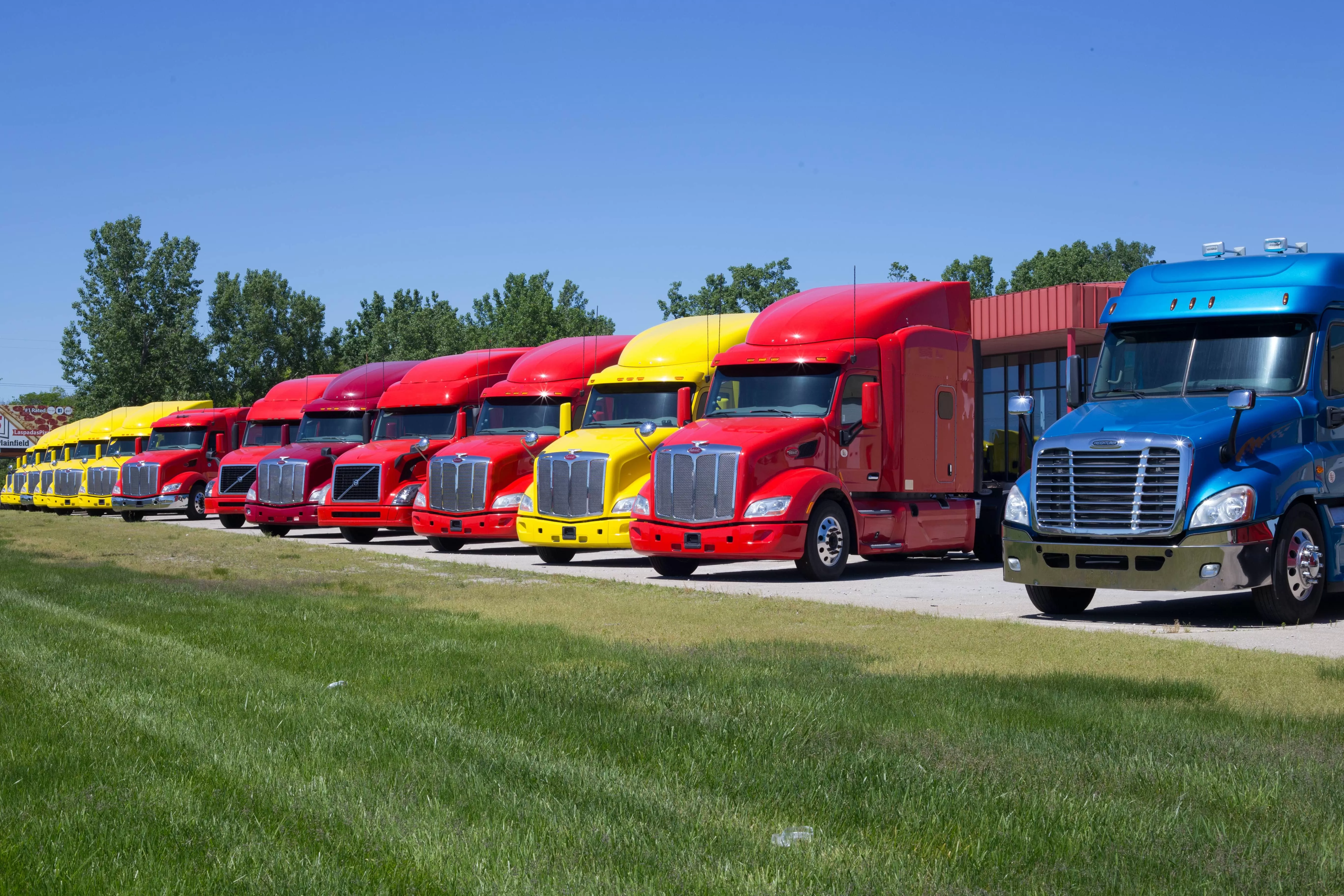 New trucks on the parking