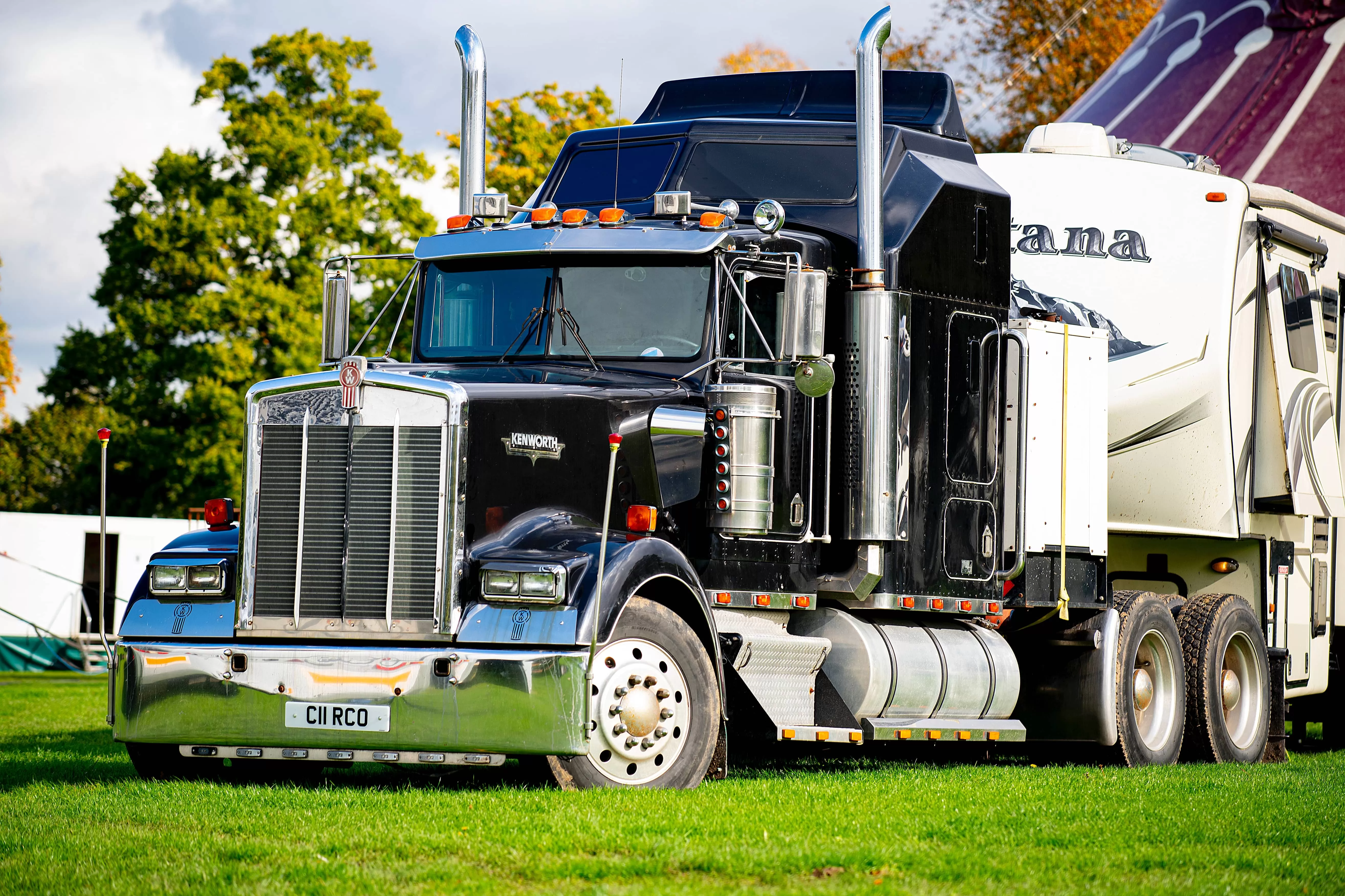 Kenworth truck on the grass