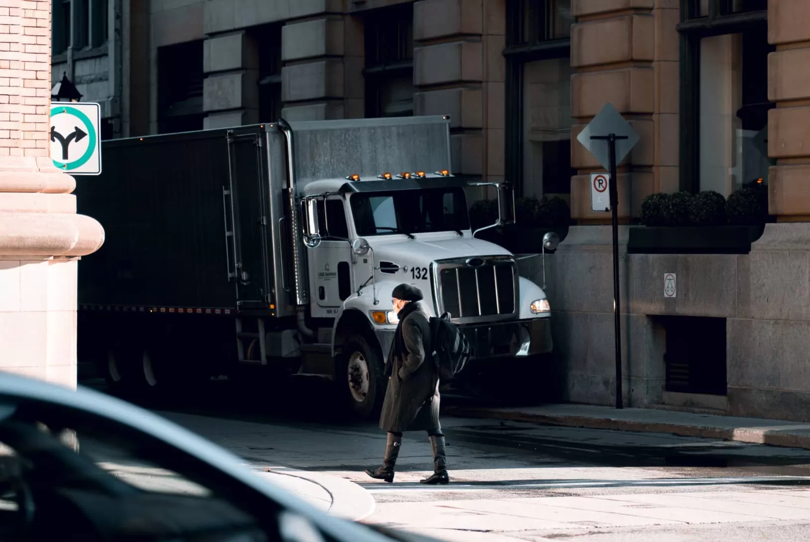 Truck on the streets of the city