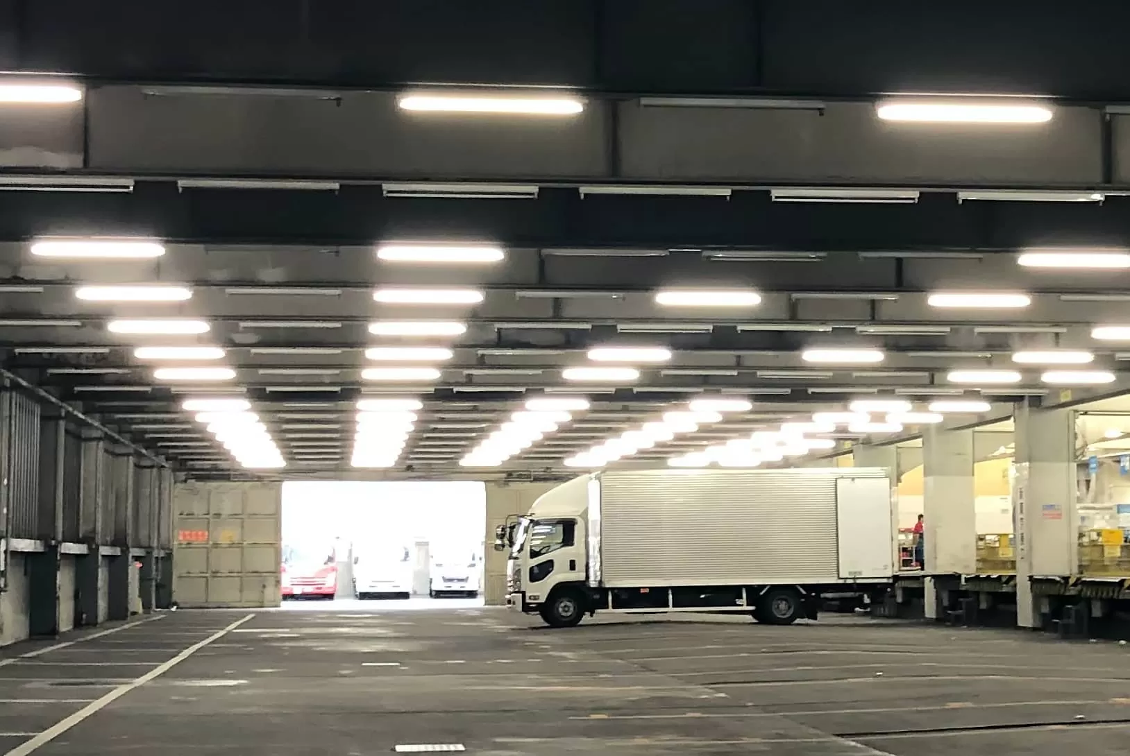 Сovered parking with a truck