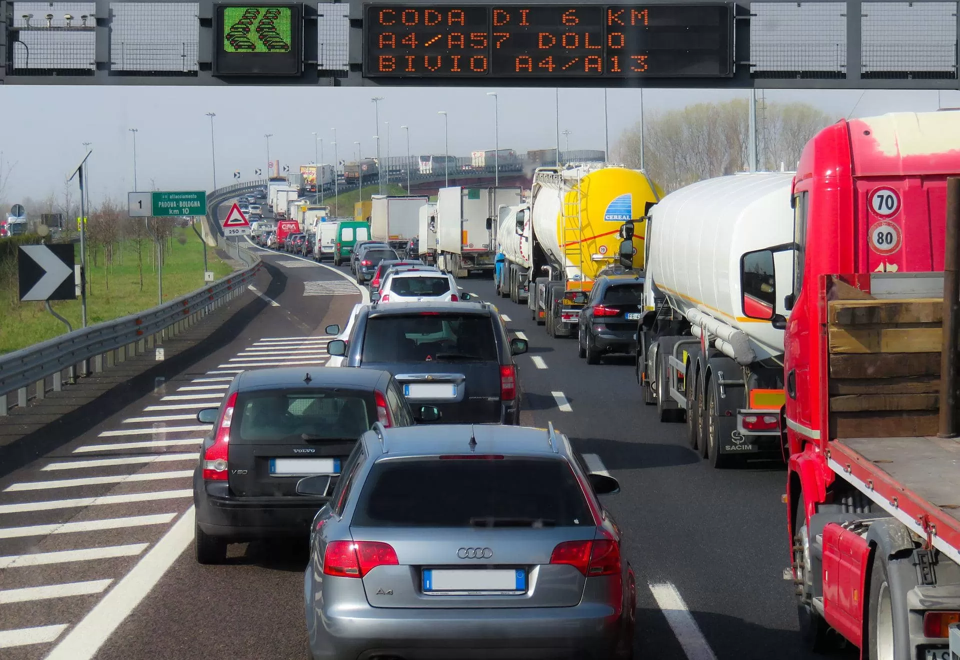 Autobahn traffic jam