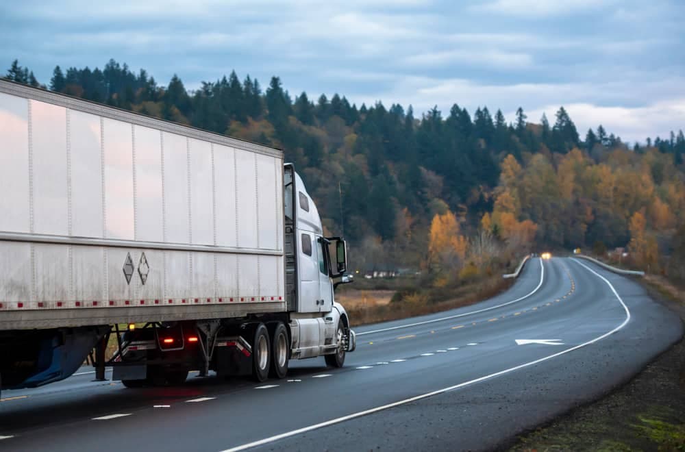 white truck on the road