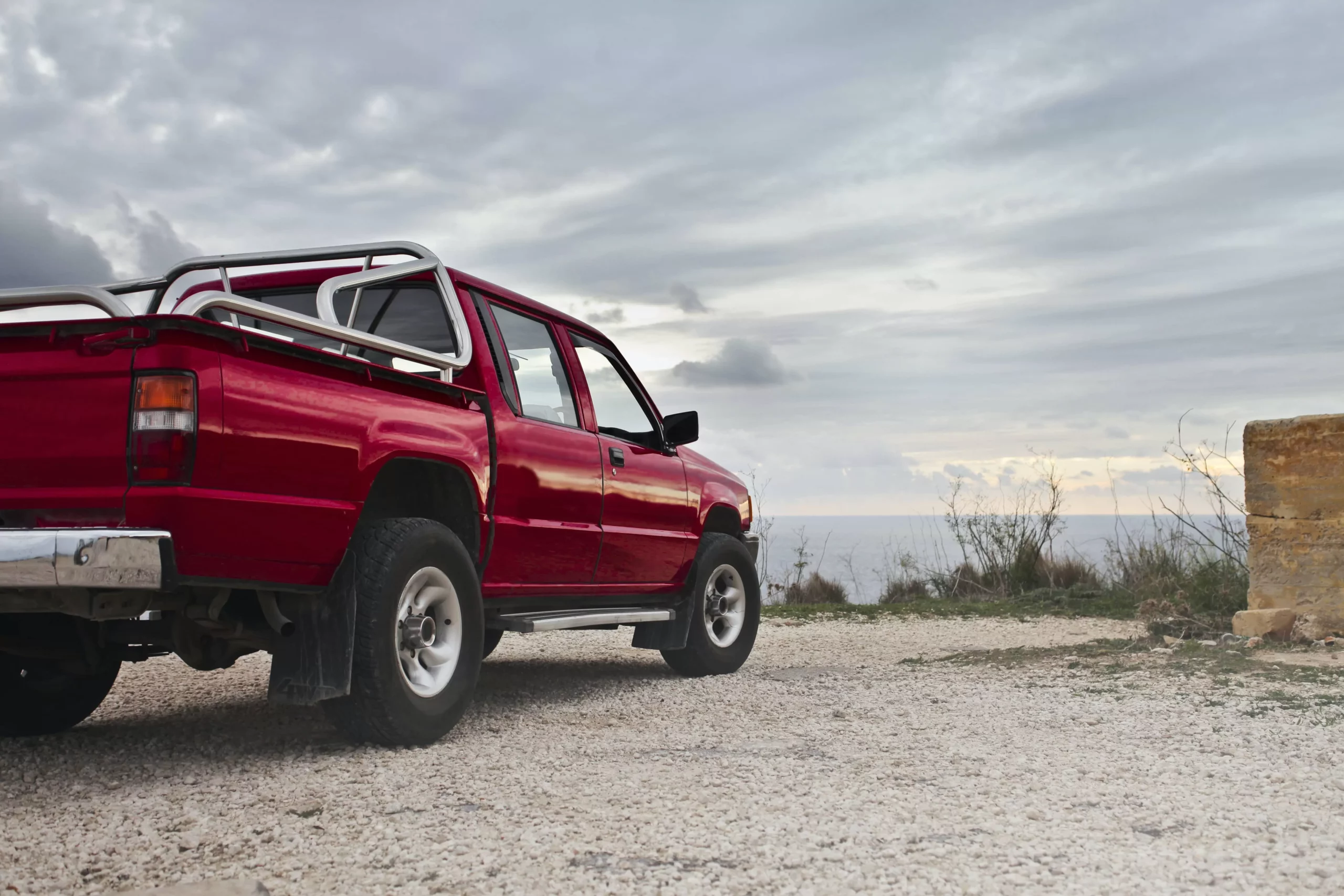 red pick up photo scaled